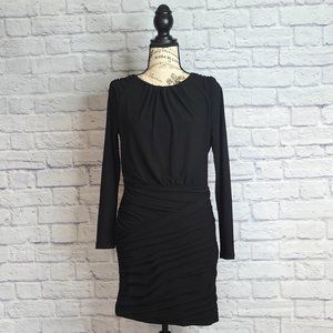 Zara Long Sleeve Draped Dress Black Medium